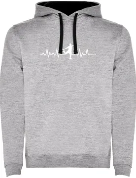 Sweat à Capuche Soccer Heartbeat Two-colour Heather Grey / Black 2XL