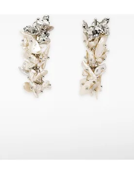 Pendientes con acabado plateado y cierre broche - Adolfo Dominguez - FashionsVida