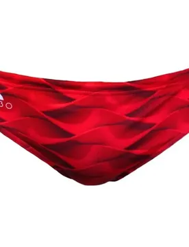 Red Waves Swimming Brief Red M Men - TURBO - FashionsVida