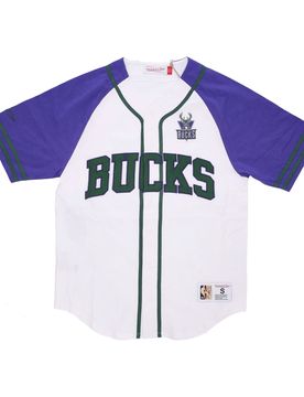 Casacca Bottoni Uomo Nba Practice Day Button Front Jersey Hardwood Classics Milbuc White