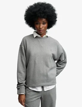 Superdry Damen Baumwolle Gesticktes Logo Studios Sweatshirt Mit Rundhalsausschnitt, Hellgrau, Größe: 36 - 64.99 - FashionsVida