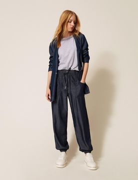 Pantalon de jogging en chambray
