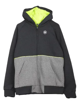 Felpa Cappuccio Zip Uomo Pittura Black/fluo Green/grey - DOLLY NOIRE - FashionsVida