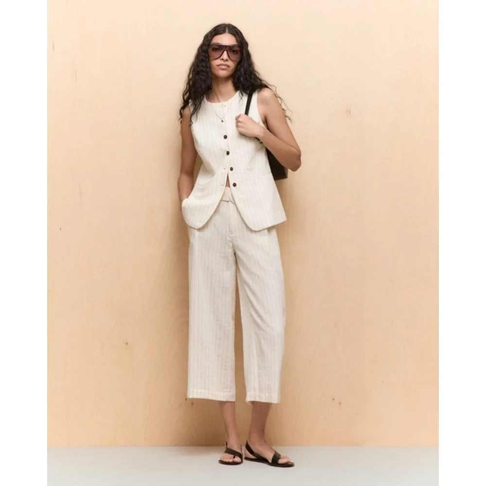 Pantalón culotte de mujer con pinzas - Easy Wear - FashionsVida
