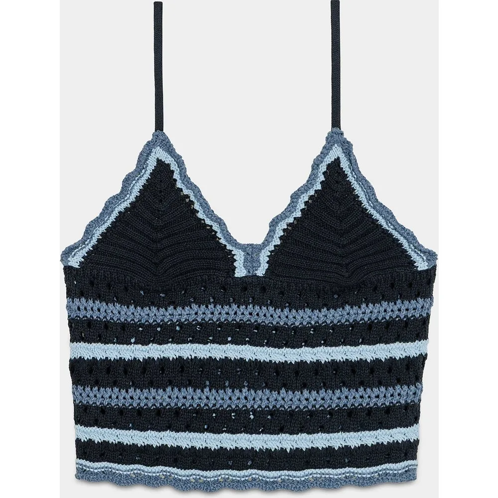 Top de punto de mujer tipo crochet de tirantes - Noon - FashionsVida