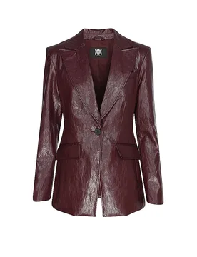 Blazer con aspecto de cuero rojo oscuro 46 - Riani - FashionsVida