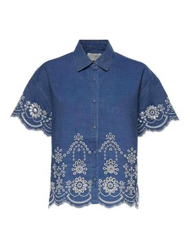 Camicia Clementine in chambray con ricamo