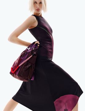 Vestido asimétrico amapola, Mujer, Poliester, Negro, XS