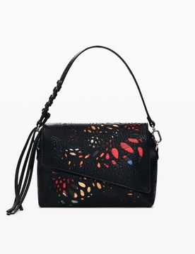 Bolso Troquelado Mediano, Mujer, Poliuretano, Negro, U