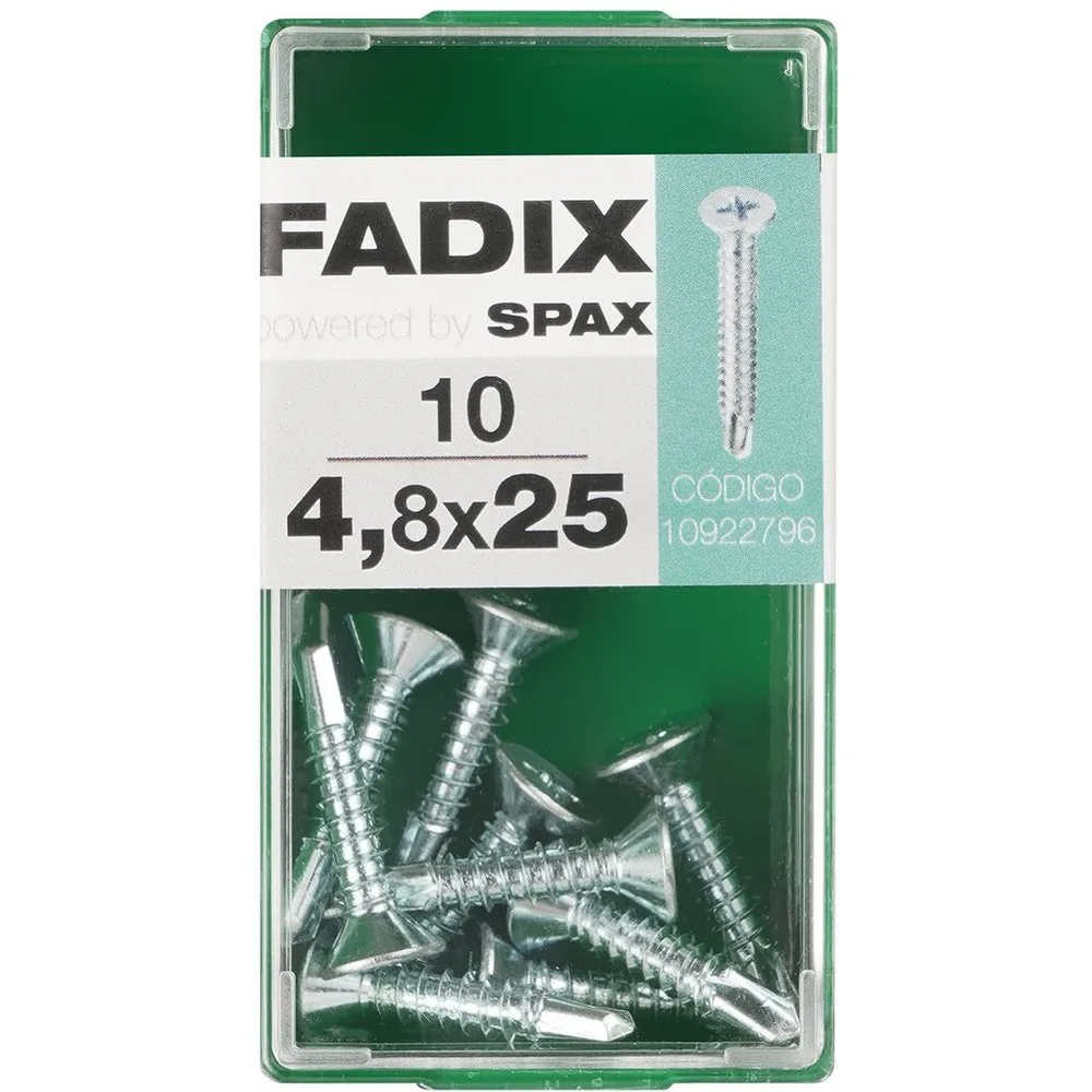 Tornillo Roscachapa Cabeza Plana Ø4,8 x 25 mm - Caja 10 Uds - FADIX - FashionsVida