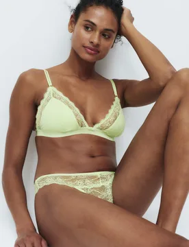 Ida Lace Non Wired Bralette (A-E) Light Apple female - M&S - FashionsVida