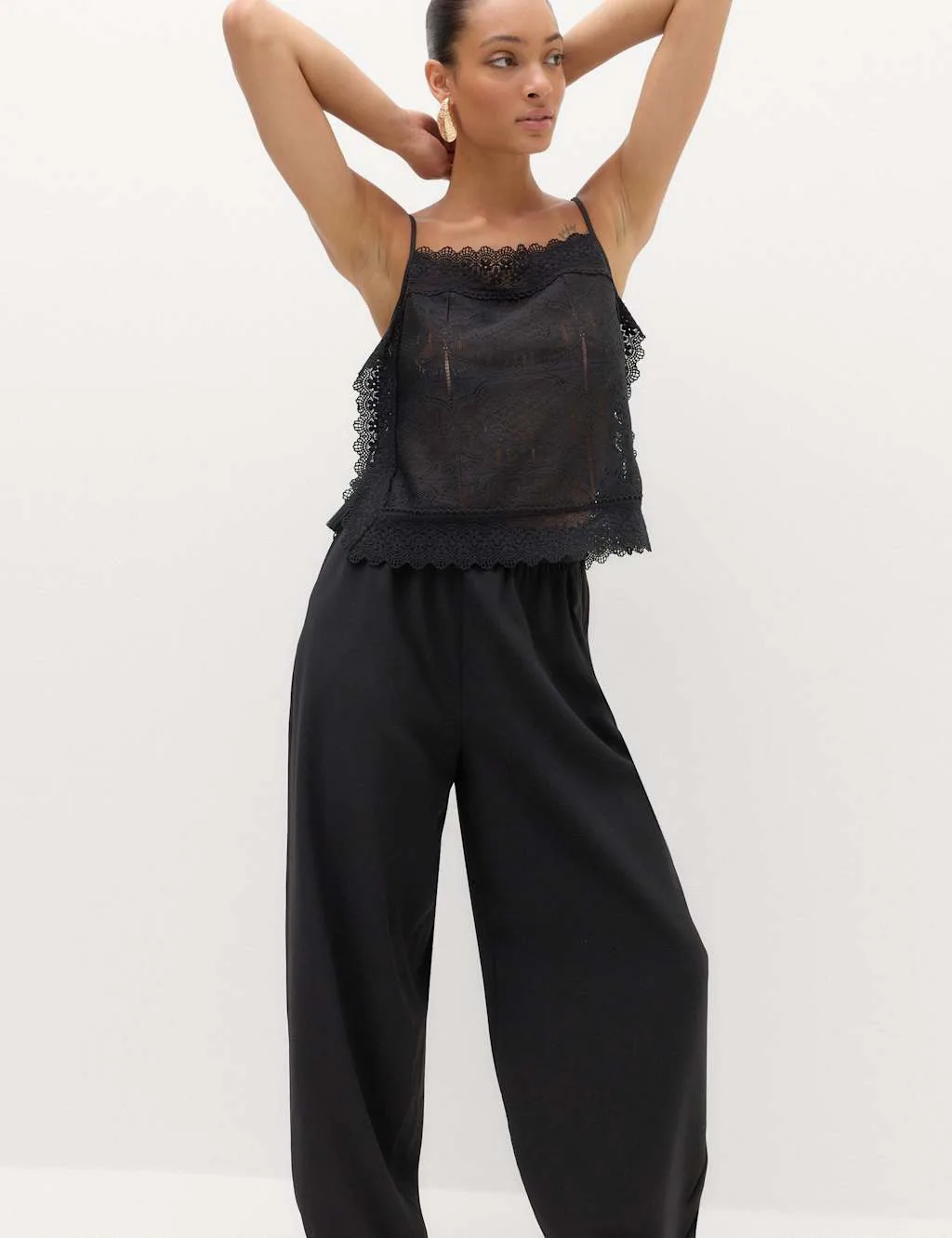 Relaxed Balloon Trousers Black female - M&S - FashionsVida
