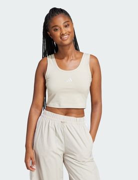 Canotta Essentials Small Logo Cotton Lifestyle XS Beige / White