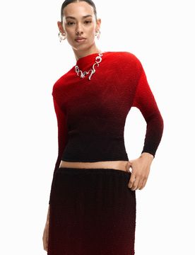 Blusa degradado, Mujer, Poliester, Rojo, S