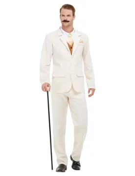 Gentleman-Kostüm für Herren 20er Jahre Faschingskostüm weiss-gold - male - RUBIES NL - FashionsVida
