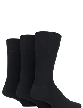 Pair Black Plain Socks Men's 6-11 Mens - - Black - Size: 6-11 Mens - Gentle Grip - FashionsVida