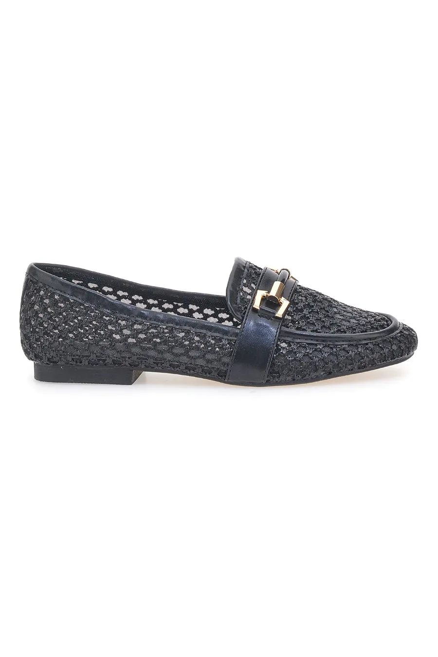 Mocassini Neri con morsetto dorato LLY26 39 - LE HAVRE PARIS - FashionsVida