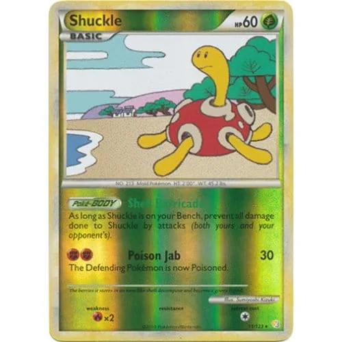 Pokemon HeartGold & SoulSilver 11/123 Shuckle (Reverse Holo) - Pokémon - FashionsVida