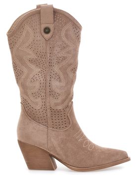 Stivali beige traforati con tacco Cafè cost H3W205837 37