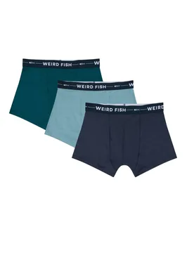Weird Fish Ashridge Boxer Shorts 3 Pack Size 3XL - men men accessories men accessories socks men all-mens new-arrivals all new-arrivals mens - Deep Teal - FashionsVida
