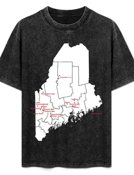 King's Maine Map Shirt T-Shirt Soft Casual Short Sleeve Cotton Tee - Aliexpress - FashionsVida
