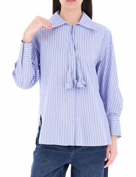 Camicia in cotone AZZURRO 46