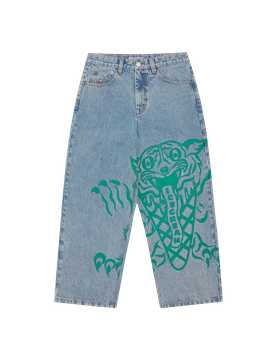 Triple Scoop Denim Pants - Heavy Wash