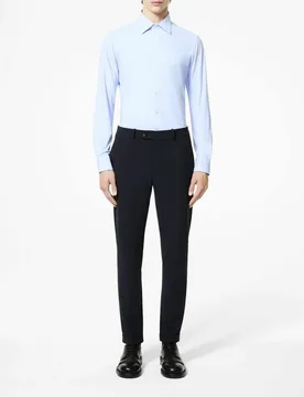 Winter Chino blu in tessuto tecnico con microfantasia pied de poule - R.R.D. - FashionsVida