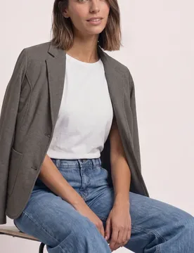 Basic Blazer in Unifarbe female Braun - Street One - FashionsVida