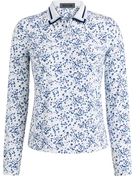 Polo Scattered Ditzy Silky Tech, langarm, weiss/blau xs - G/FORE - FashionsVida
