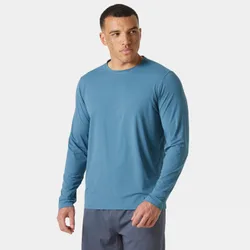 Men's Shine Long Sleeve Crew Navy 2XL - Washed Navy Blue - Male