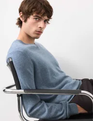 Pure Cashmere V-Neck Jumper Smokey Blue male