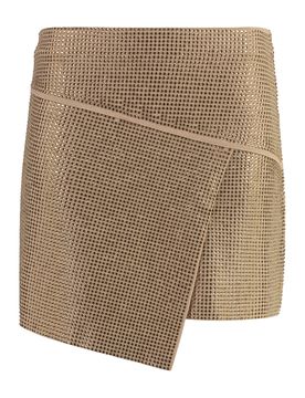 Crystal-embellished Asymmetric Wrap Skirt