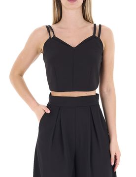 Top scollo a cuore NERO M