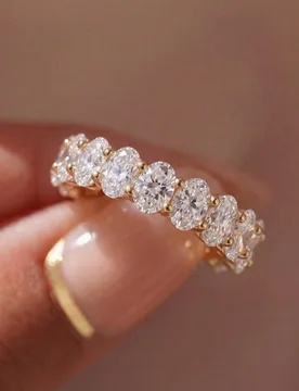 Pieza Anillo elegante y encantador de plata de ley 925 con circonita cúbica ovalada y diamantes brillantes, adecuado para que las mujeres asistan a f - Shein - FashionsVida