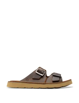 Leather Slip-On Sandals Brown female - Clarks - FashionsVida