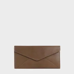 Women's 'PRESTON' Trifold Vegetable Tanned Real Leather Purse in Tan - Tan - Size: One Size