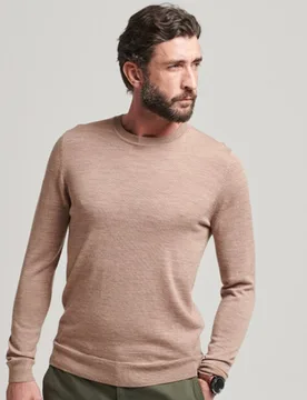 Superdry Herren Rundhalspullover aus Merinowolle Dunkelgrau - Größe: Xxl - 79.99 - FashionsVida