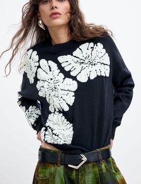 Jersey Estampado M. C. Lacroix, Mujer, Negro, S