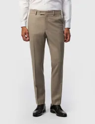 Tailored Fit Wool Rich Stretch Suit Trousers Beige male