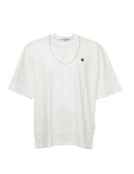 Ambush T-shirt Chain Collar bianca