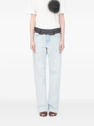 Jeans banda vita donna blu