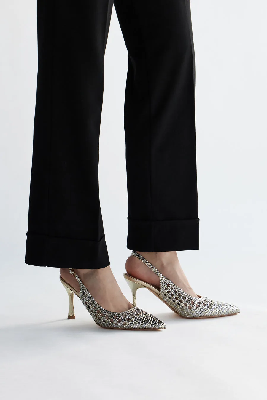 Décolleté oro e argento con strass e cinturino P660 39 - FIRST LADY - FashionsVida
