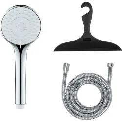 Set de ducha classis cabezal 5 funciones flexo de 150cm y regalo de limpiamamparas