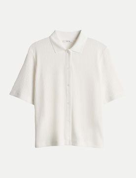 Poloshirt Somelli mit Rippstruktur Weiß 36