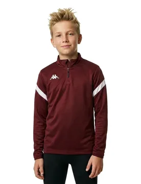 Sweat à Demi-zip Dolvole Red Granata / White 14 Années Garçon - Kappa - FashionsVida