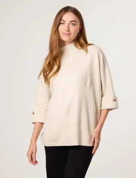 Circle Rhinestone Jumper - L/XL / STONE - female - Blue Vanilla - FashionsVida