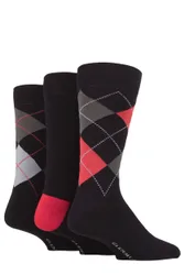 Pair Black 2 Classic Bamboo Argyle Socks Men's 7-11 Mens - - Black - Size: 7-11 Mens