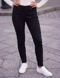 Denim Cropped Jeggings Black female