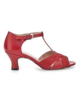 Scarpe da Ballo Rosse Open Toe Con Glitter 5202 37